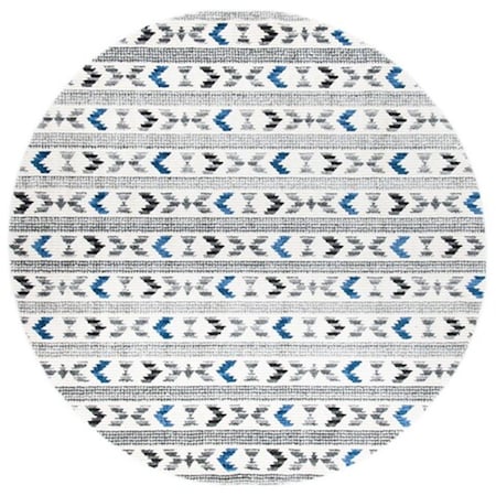 Safavieh 6 x 6 ft. Sedona 800 Global Round Power Loomed Rug Ivory & Charcoal SED804C-6R